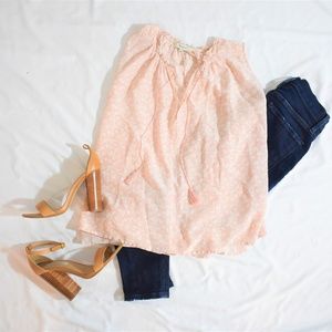 Madewell Flower Detail Pink Sleeveless Blouse